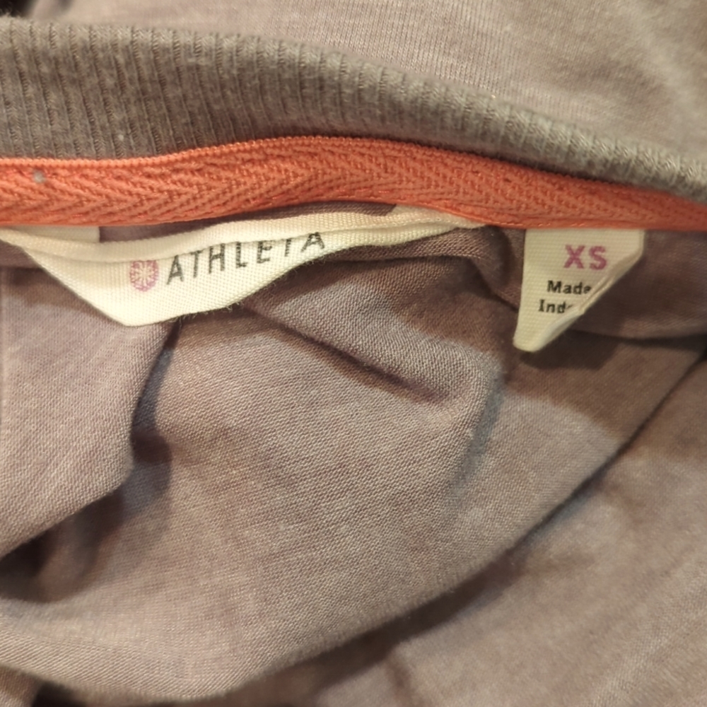 Athleta Tee V Neck Exercise Grey Heather Ruched Mini Dress Size XS - Picture 8 of 8